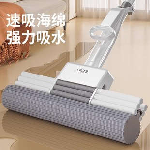 吸水海绵免手洗一拖懒人家用胶棉式 2023新款 拖拖把头神器地拖布净