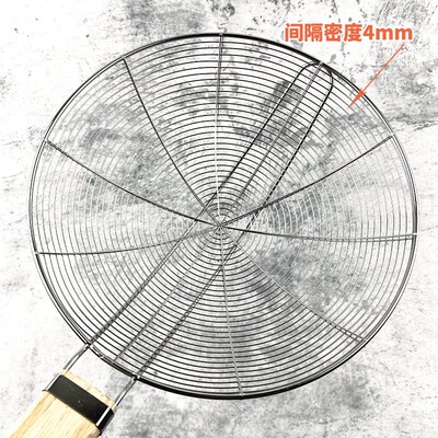 不锈钢木柄线漏勺家用长把手笊篱商用大小号油炸锅捞篱粗孔过滤网