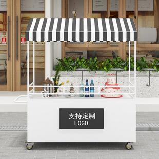 网红铁艺花车户外集市地摊车摆摊手推车小吃车夜市移动摊位小推车