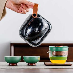 Claska Do 功夫茶具一壶二杯玻璃旅行茶具户外快客杯可携式茶具