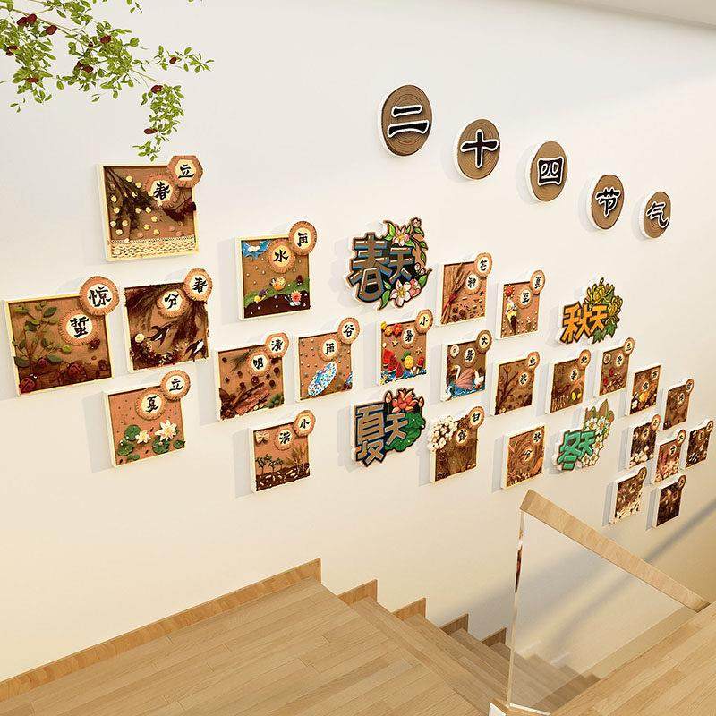 24二十四节气幼儿园环创主题成品材料布置走廊楼梯墙面装饰画文化,家居饰品,文化墙贴,淘宝优惠券,粉丝福利购,淘宝优惠卷