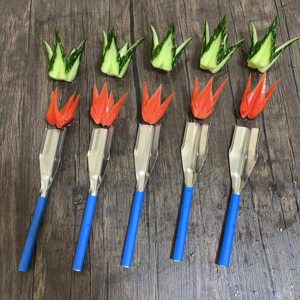 .果蔬厨具黄瓜胡萝卜推花刀吧厨DYI小工具雕刻刀厨师雕花刀