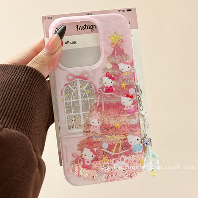 闪粉粉色圣诞树简约少女心手机壳
