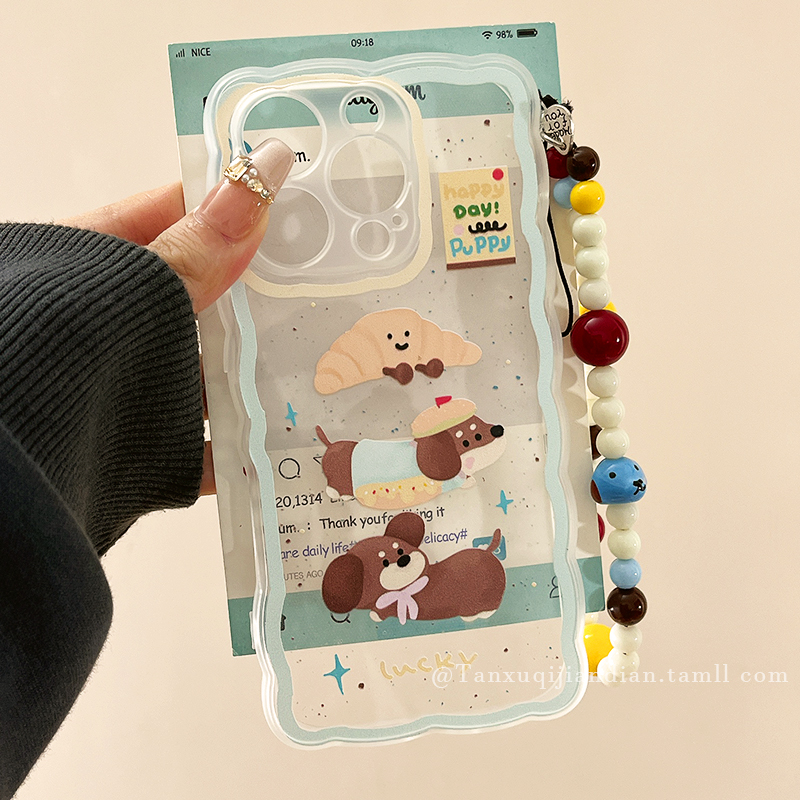 可爱卡通jellycat牛角包腊肠狗适用苹果16promax手机壳iphone15新款13小众16pro硅胶14pro带链条15pro全包女