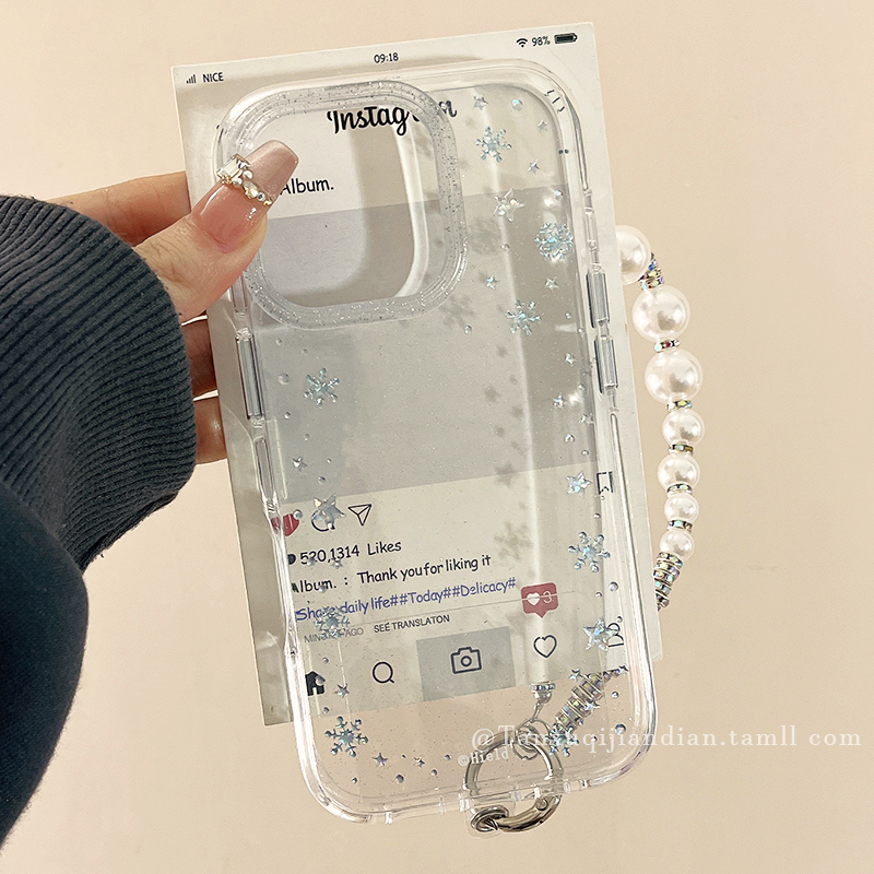 透明立体雪花适用苹果手机壳