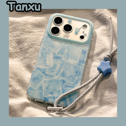蓝色冰块适用苹果手机壳