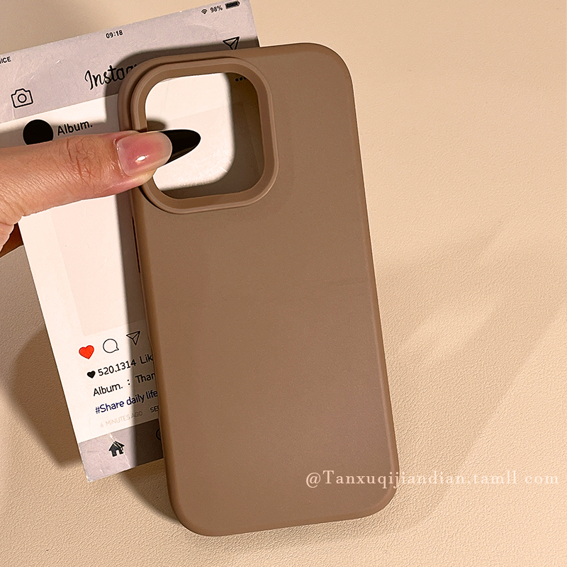 秋冬简约纯色高级感适用苹果16promax手机壳iphone15新款13情侣16pro硅胶14pm女款15pro小众12全包11男生软壳