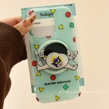 可爱搞怪卡通蜡笔小新适用苹果16promax手机壳iphone15新款13带磁吸支架16pro硅胶14pm女15pro小众12全包男生