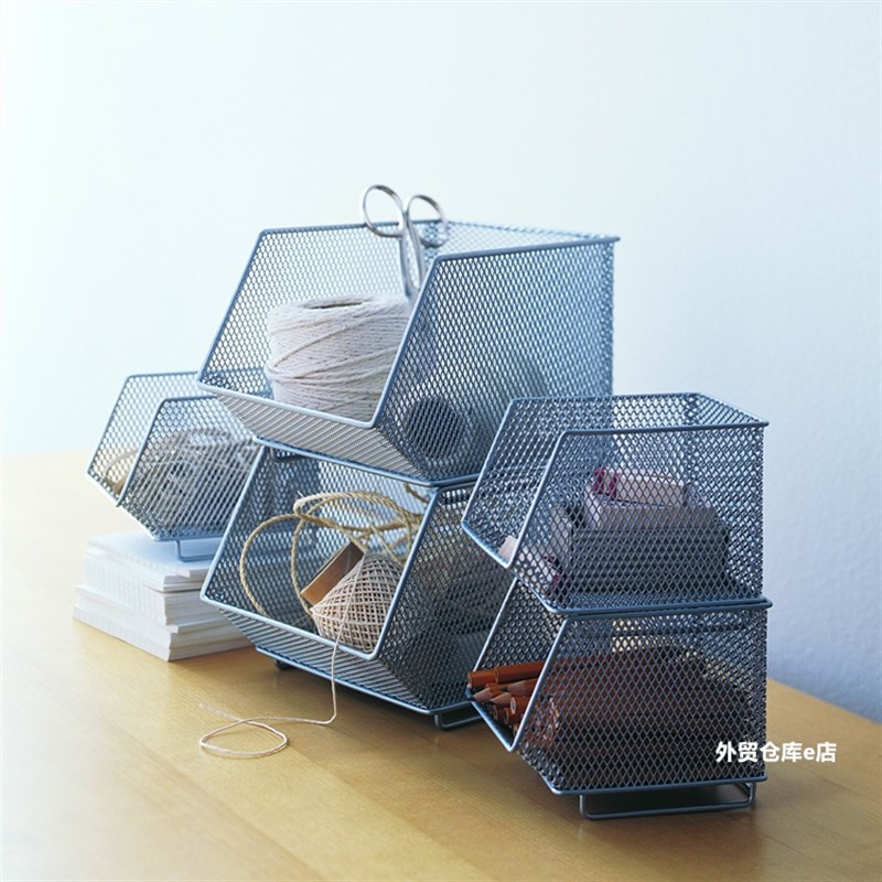 可叠加斜口储物篮隔板分类收纳篮筐橱柜衣柜分层收纳筐货架整理筐