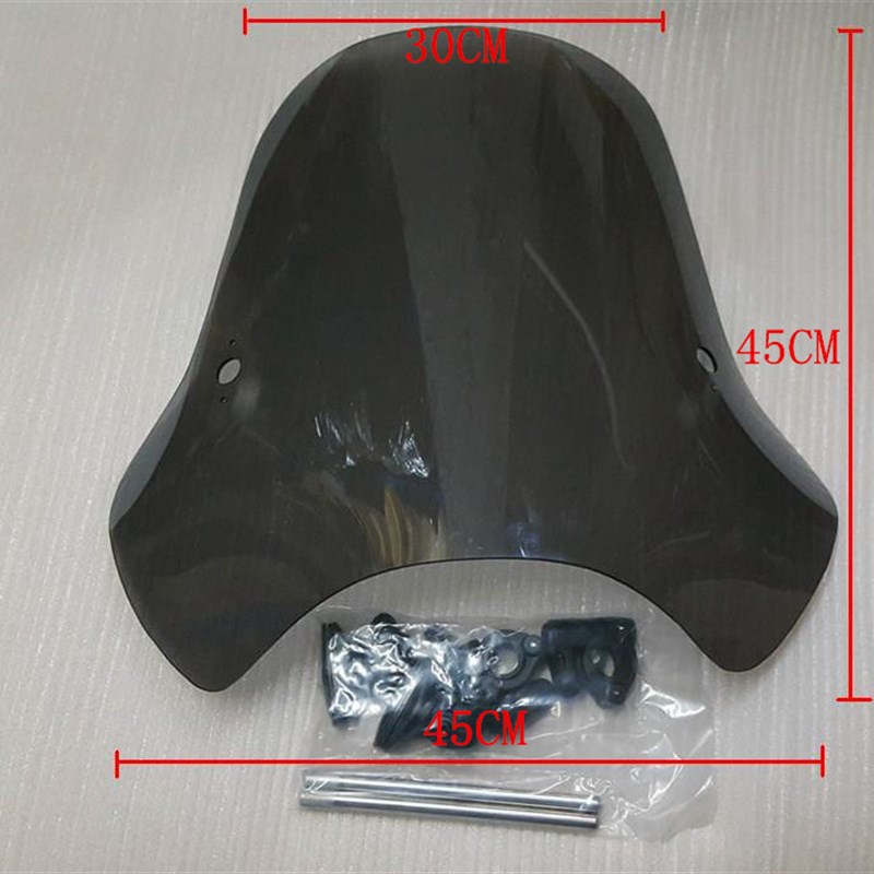 摩托车前挡风板玻璃GZ150GN250圆灯天剑王街车PC挡风玻璃风挡玻璃