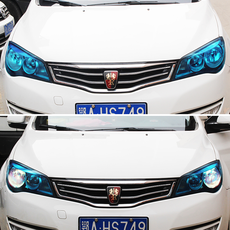 汽车尾灯贴膜可撕喷膜大灯后车灯改色熏黑磨砂黑喷漆透光改装透明