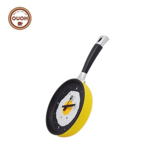 创意煎蛋平底锅挂钟客厅卧室静音挂钟荷包蛋煎锅时乐锅塑料