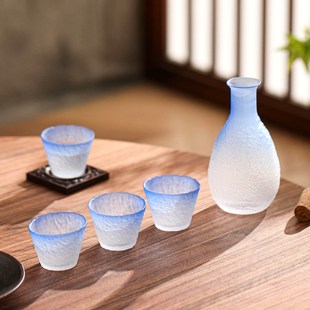 小号一两烈酒杯温酒壶清酒壶 手工蔚蓝清酒杯白酒杯子家用酒具套装