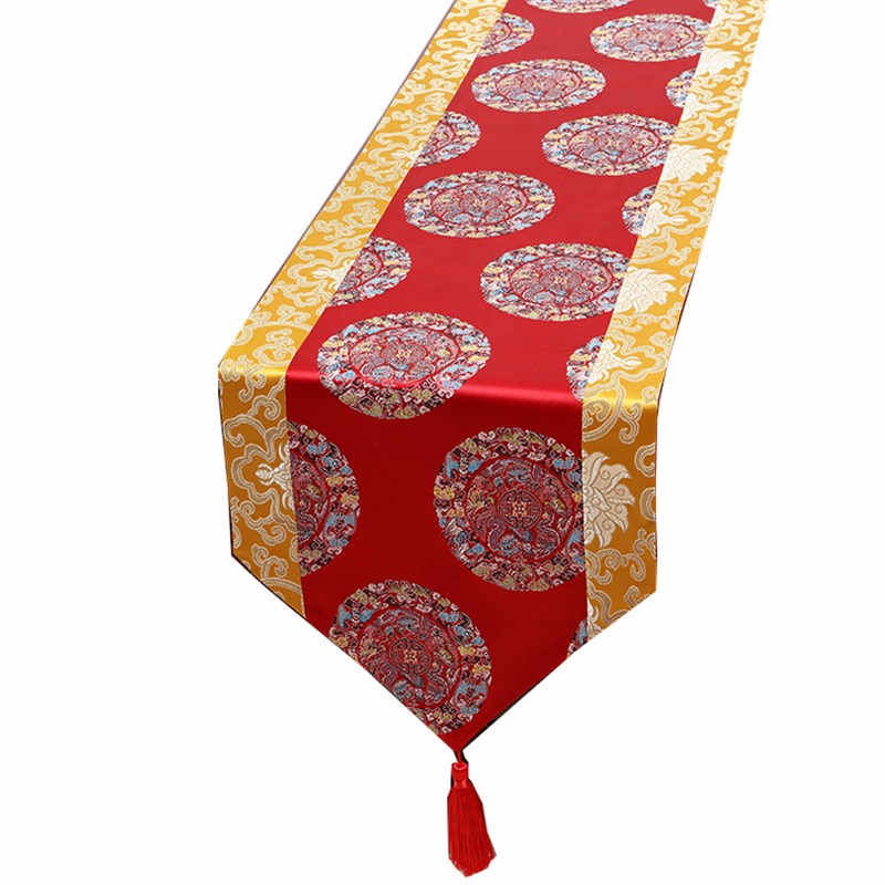 艺必旭中式田园桌旗桌布茶几布床旗柜旗桌垫长餐桌布欧式布艺定制