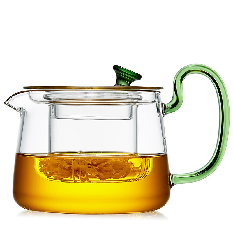 绿昌明 玻璃茶壶加厚耐高温煮茶器透明过滤耐热花茶壶泡茶壶茶具
