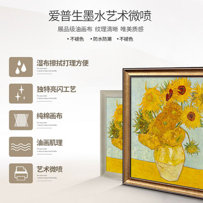 梵高向日葵装饰画美式玄关油画客厅沙发背景墙上挂画欧式餐厅壁画