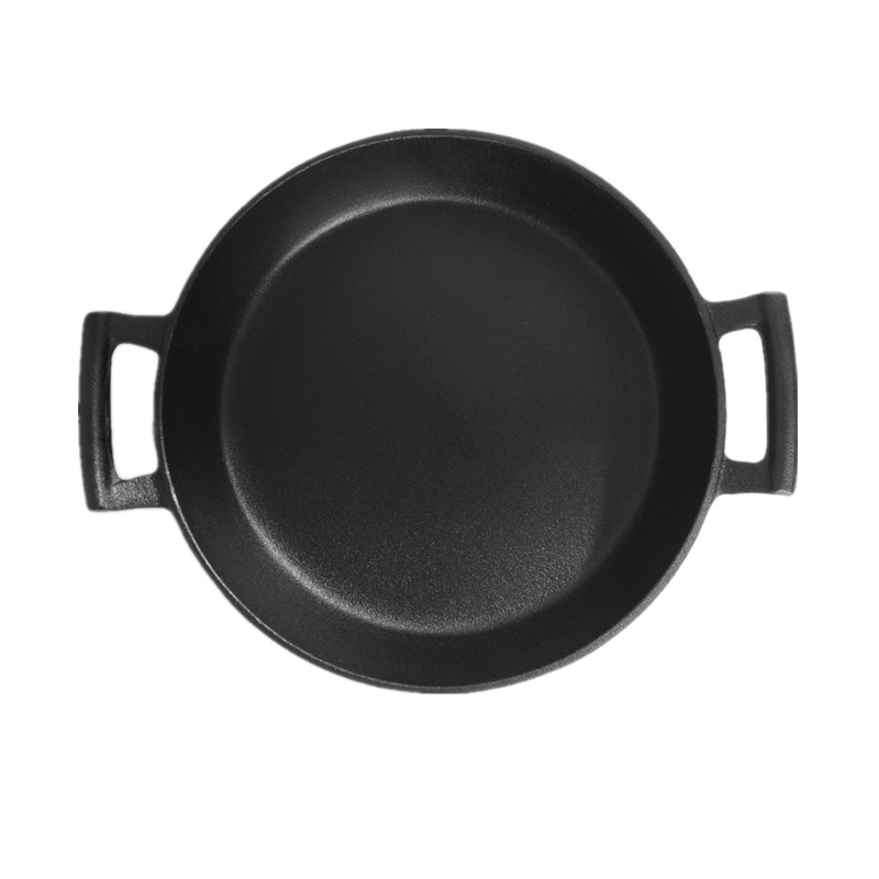 铸铁加厚平底老式炒锅烙饼家用饼铛无油烟不粘锅煎饼鏊子双耳煎锅