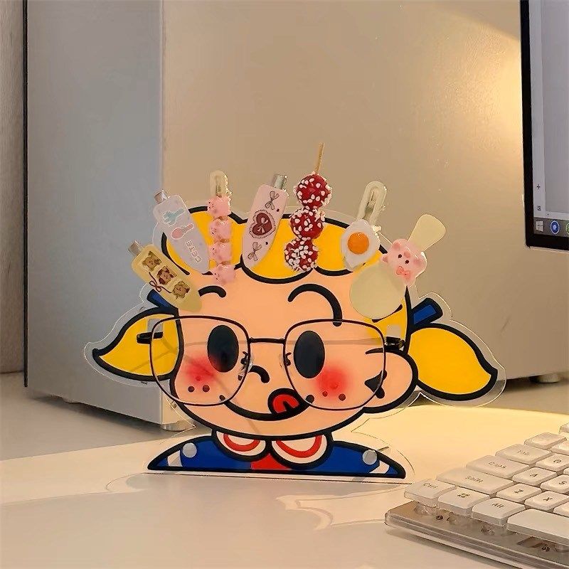 办公桌好物女生工位桌面改造神器原田治置物架解压小摆件发夹收纳