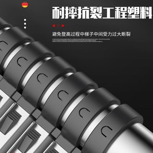 加厚铝合金伸缩梯子工程梯便携升缩竹节家用折叠升降楼梯收缩直梯