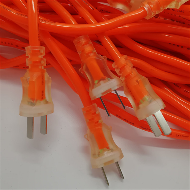 包邮电动工具电源线带插头牛筋软电缆2芯延长线电锤冲击钻切割机