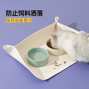 防滑垫大小号餐垫 防洒餐垫宠物猫咪碗垫防水防油PU皮革猫碗狗碗