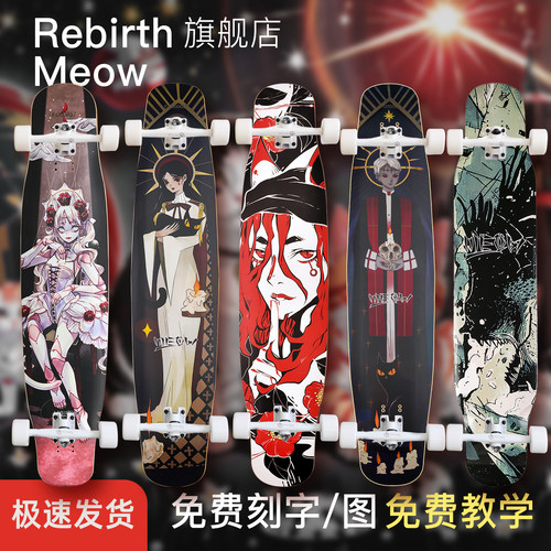 Rebirthmeow长板喵板初学者滑板