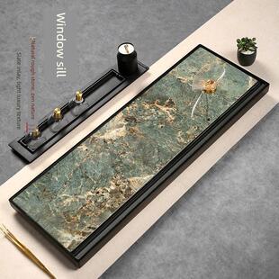 石间说天然乌金石茶盘轻奢高档整块新中式岩板茶台家用简约茶海