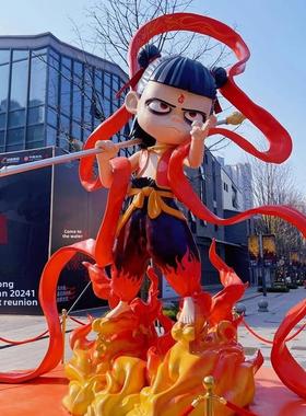 木田岭哪咤魔女玻璃纤维雕塑户外游乐园森林景观卡通动画落地大型