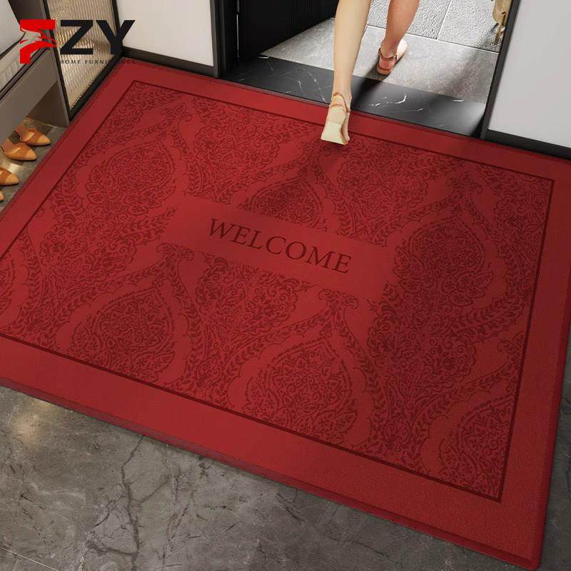 德国红色喜庆入户门地垫家用玄关防滑脚垫大门口进门垫可裁剪地毯
