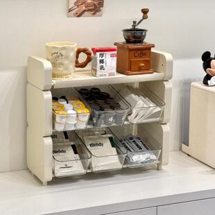 桌面收纳盒大容量杯子置物架宿舍化妆品分格收纳层架书桌文具整理