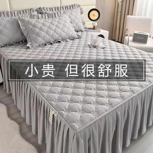 JUND高端床裙式 床罩单件磨毛夹棉床单带裙边1.8席梦思防尘保护套
