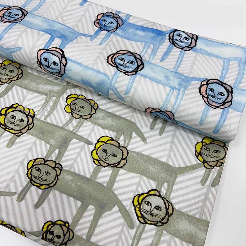 日本皆川明手帐mina perhonen装饰布茶巾纯棉斜纹纱卡狮子印花布