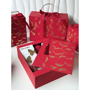 2025浮光金玫瑰花流苏礼盒结婚订婚伴娘伴手礼盒子送伴娘喜糖空盒