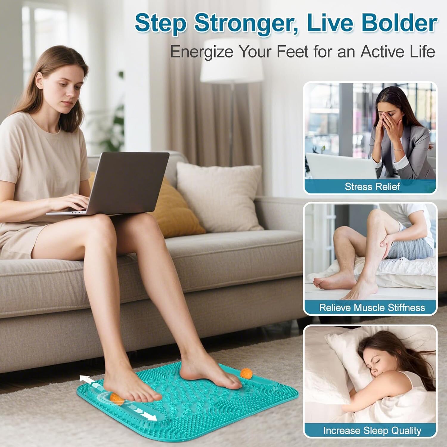 多功能指压板足底按摩垫家用足脚底按摩板垫健康加厚指压板专利