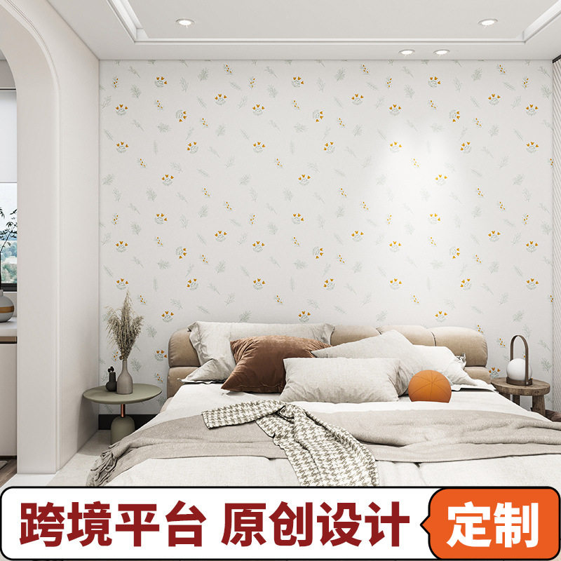 印花墙纸自粘卫生间厨房防油防水贴纸壁纸灶台油烟机墙面防霉抗菌