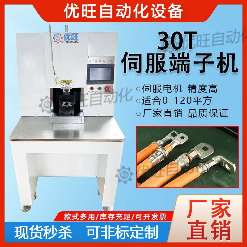 30T新能源伺服端子机大平方端子铆压机六边形免换模具压接压线机