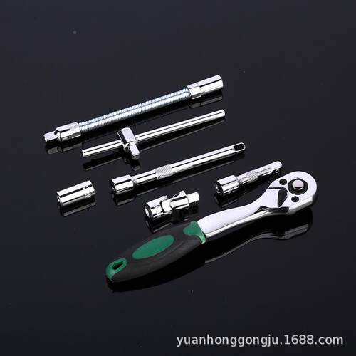 现绿工盒72齿8B2货件套镜面汽修车套装工具大飞小飞棘轮扳手随具