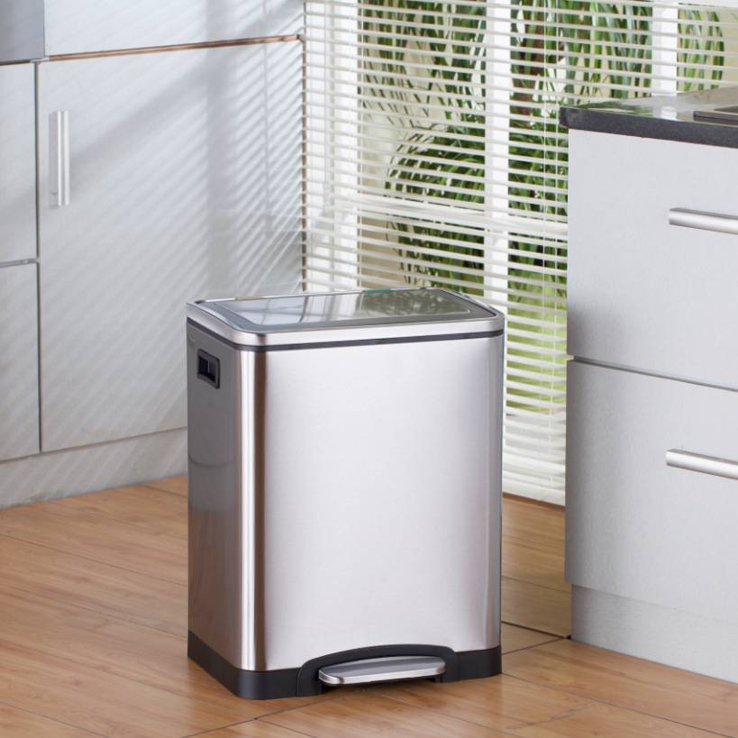 分类不锈钢垃圾桶脚踏家用厨房酒店办公室30升大号 可印logo