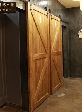 南仓京实木安谷门定制美112603式装原木平移谷仓门