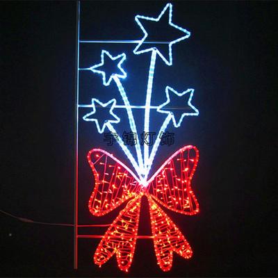 户外LED街灯杆造型蝴蝶结YJ-DGZXD亮街路七彩图案夜景道道化灯