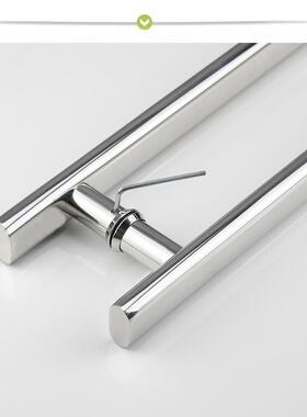 方9304不锈钢管对装拉V手淋W浴房店铺办公室KT玻璃门方形双F75677