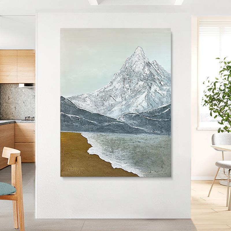 手绘大幅山水油画纯沙发背景客厅肌卧室画玄关装5198餐厅饰画理挂