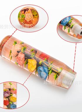 JDM改装晶带花头排挡通用手动档挡亚克力水花档头15CM91487带花排