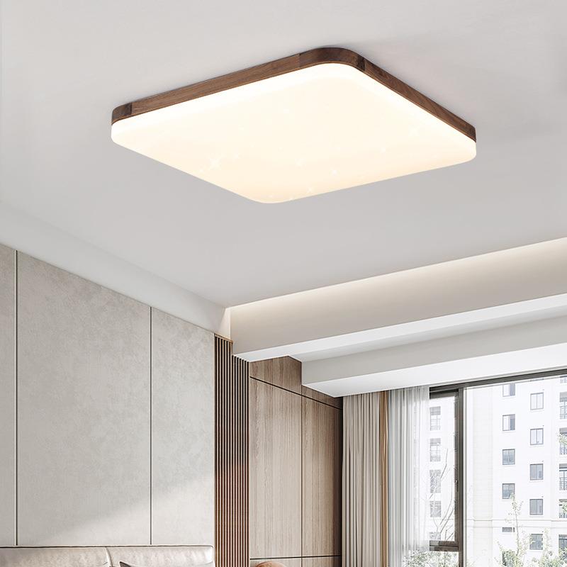 全光谱长卧方形客BH9019实厅顶灯黑胡桃木新中式木吸高端极简室房