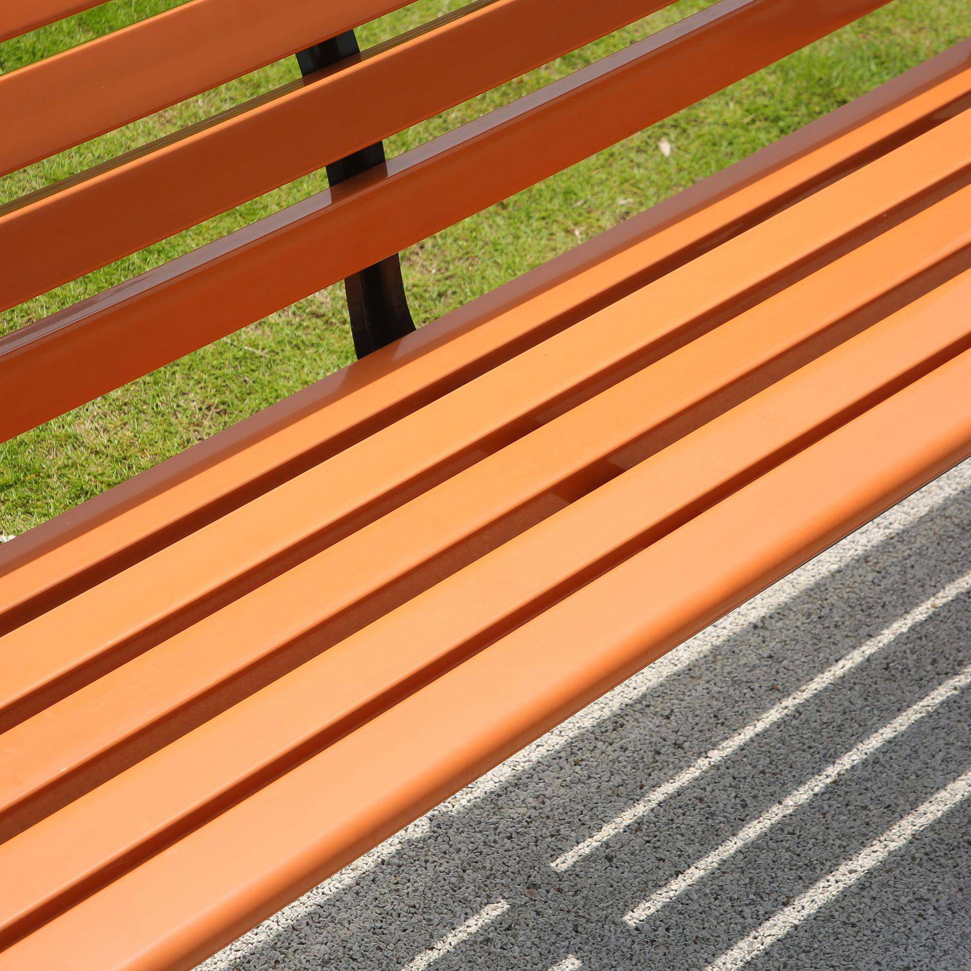 实木公园椅外人长椅庭院靠背闲休WEM座双椅塑木条户长条坐椅