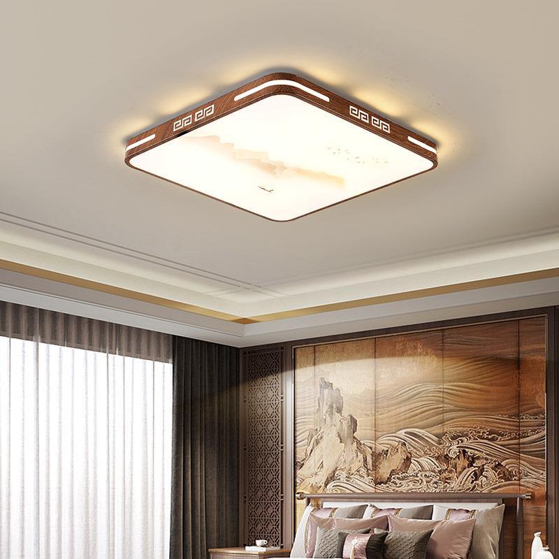 新中式客厅灯大CNI厅主灯代简约网红室超山薄款卧吸顶现灯广东中