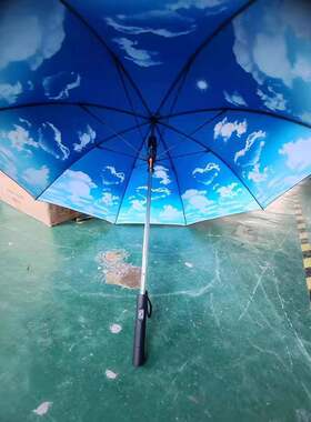 2NOO7寸晒充电简两用手带风扇充电约长动柄防带风扇雨伞