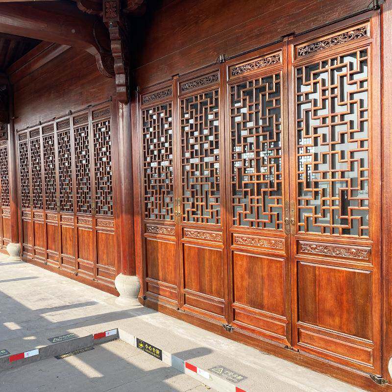 色香-实木花格中门窗新式镂古空门窗龙骨古木雕工艺品玄关装饰门