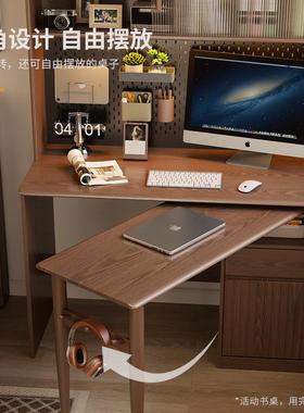 实ZG-76582转书桌书架一体折叠家用拐旋书柜学角生卧室转木角办公