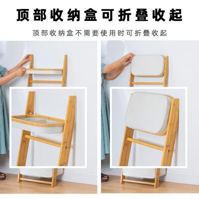 落地收纳架多功能置衣物居脏篓家多层收纳VUA楠竹材收纳质筐